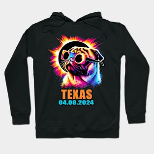 Texas Total Solar Eclipse 2024 Pug Dog With Hoodie